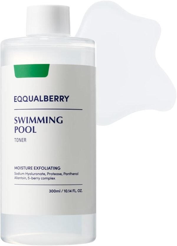 EQQUALBERRY Swimming Pool Face Toner 300ml Moisturising and Soothing Facial Toner for Face, Pore Control and Gentle Exfoliation, Suitable for Dry to Oily Skin